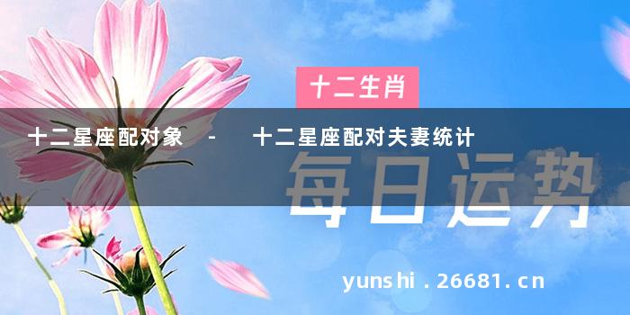 十二星座配对象 - 十二星座配对夫妻统计